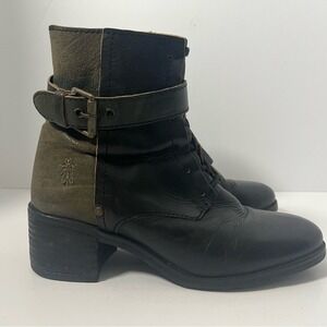 Fly London Mes 2 Black Olive Leather Moto Boots